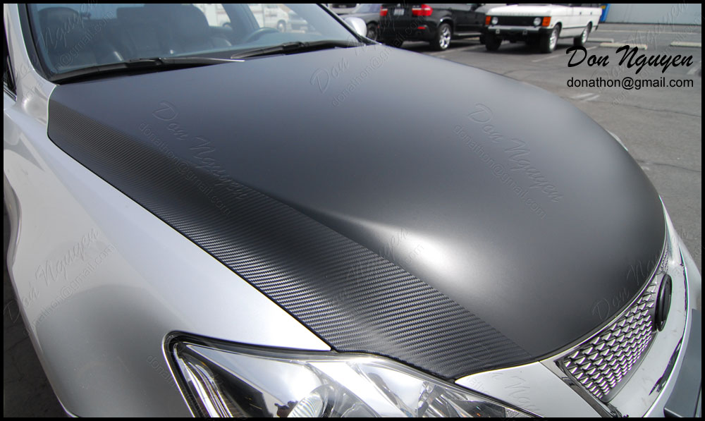 Lexus Isf Matte Black And Carbon Fiber Hood Vinyl Wrap Wannaberacer ...