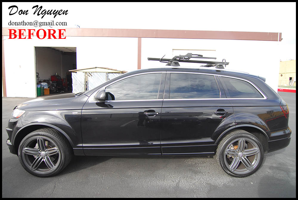 Audi Q7 SUV Matte Black Window Trim Car Wrap — WANNABERACER WRAPS