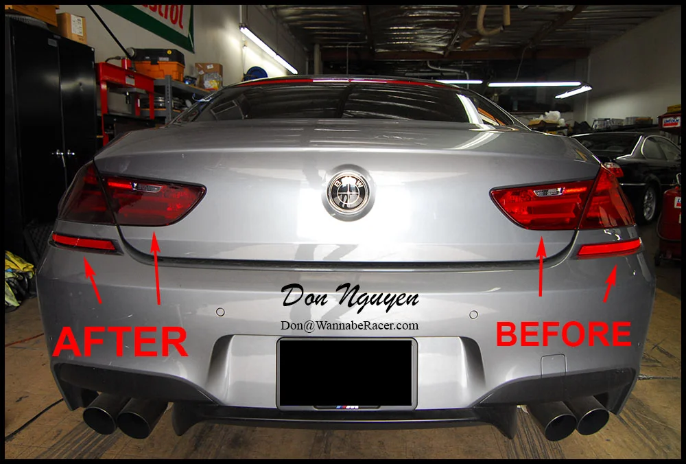 BMW F06 650i Gran Coupe Smoke/Tinted Tail Lights and Gloss Black Roof