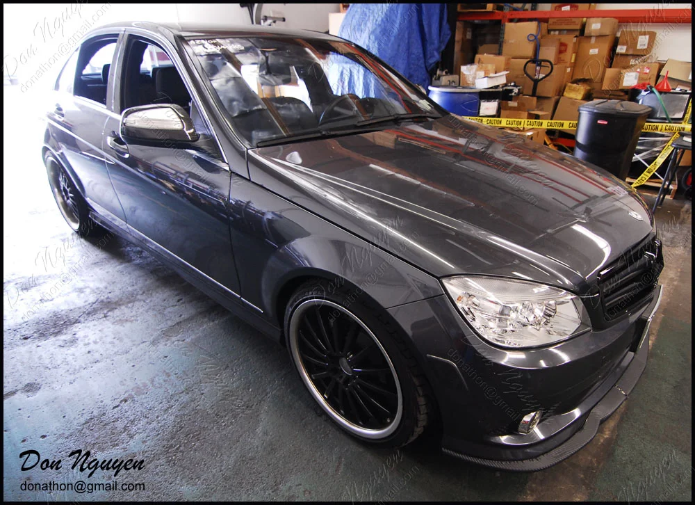 Mercedes Benz C300 Sedan Matte Black Window Trim Vinyl Car Wrap