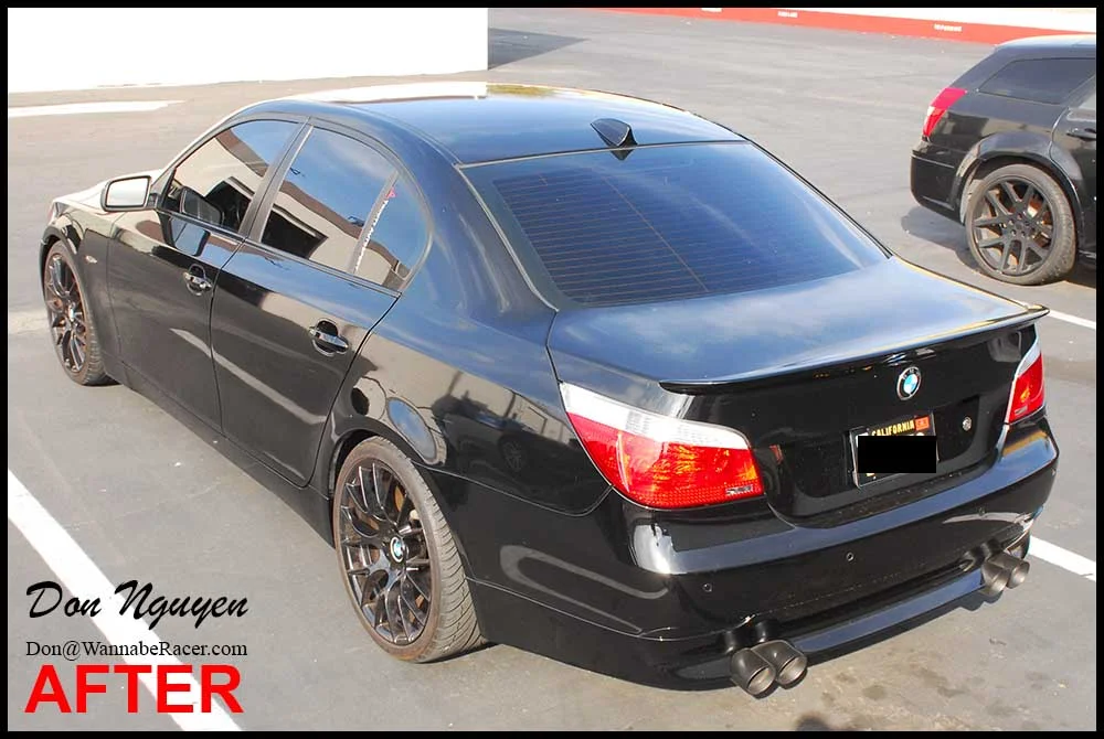 BMW 550i E60 Sedan - Gloss Black Roof Vinyl *Damaged paint repair