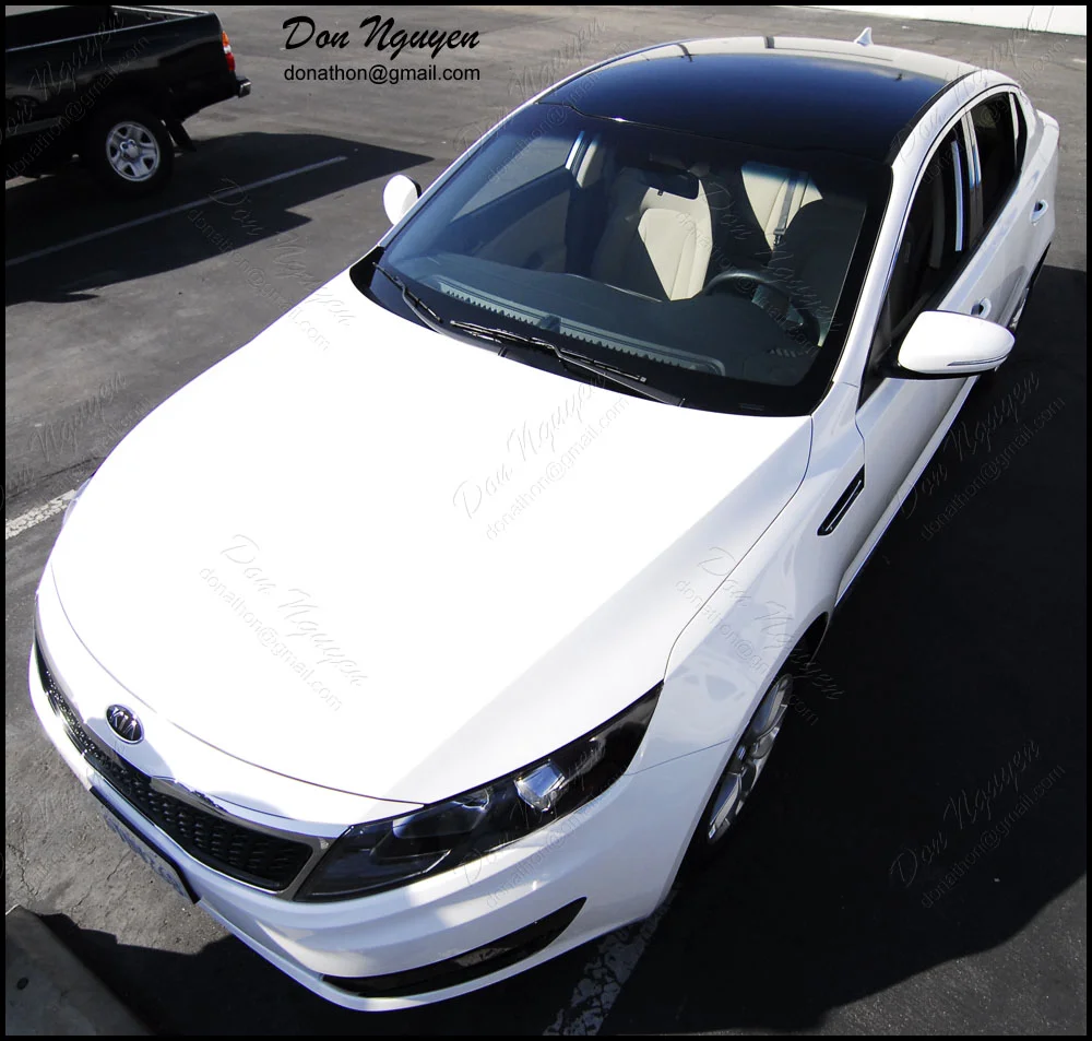 Kia Optima Sedan Gloss Black Roof Vinyl Car Wrap — WANNABERACER WRAPS