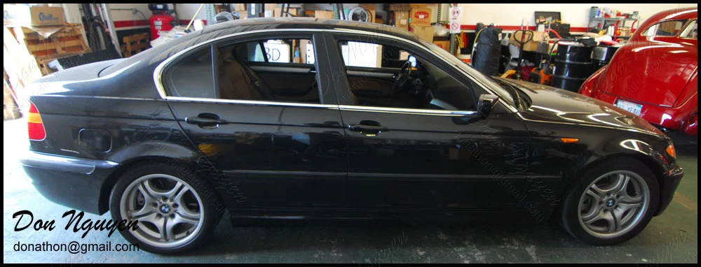 Bmw 325i E46 Sedan Matte Black Window Trim Vinyl Car Wrap Wannaberacer Wraps