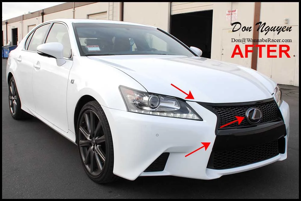 Lexus GS350 F Sport Sedan Gloss Black Grill / Bumper Vinyl Car Wrap