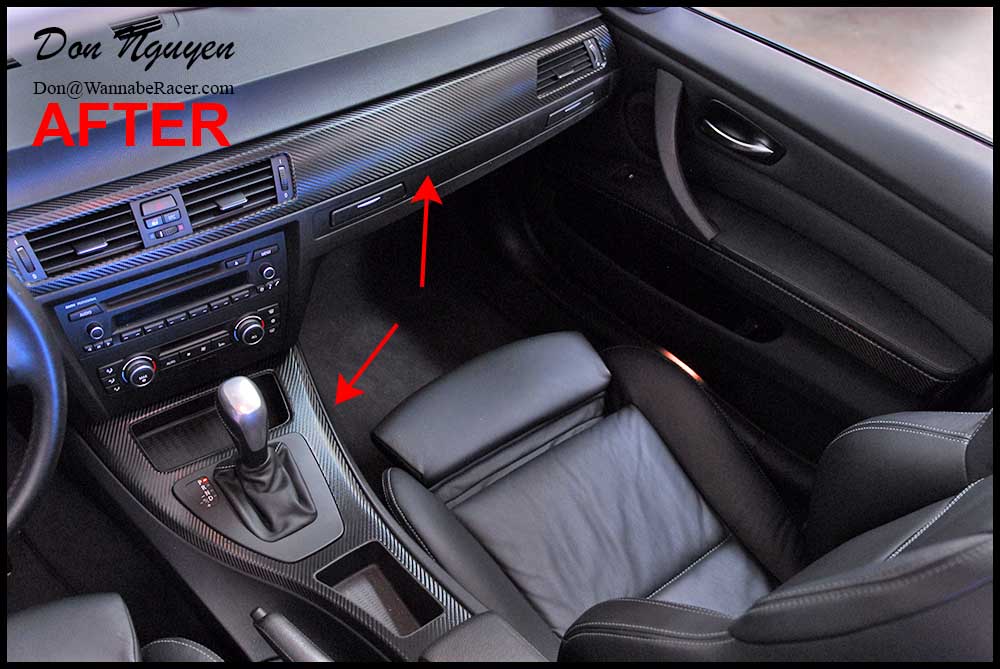 For 2005-2013 BMW 3 Series E90 Sedan Interior Vinyl Wrap Trim Matte Carbon Fiber