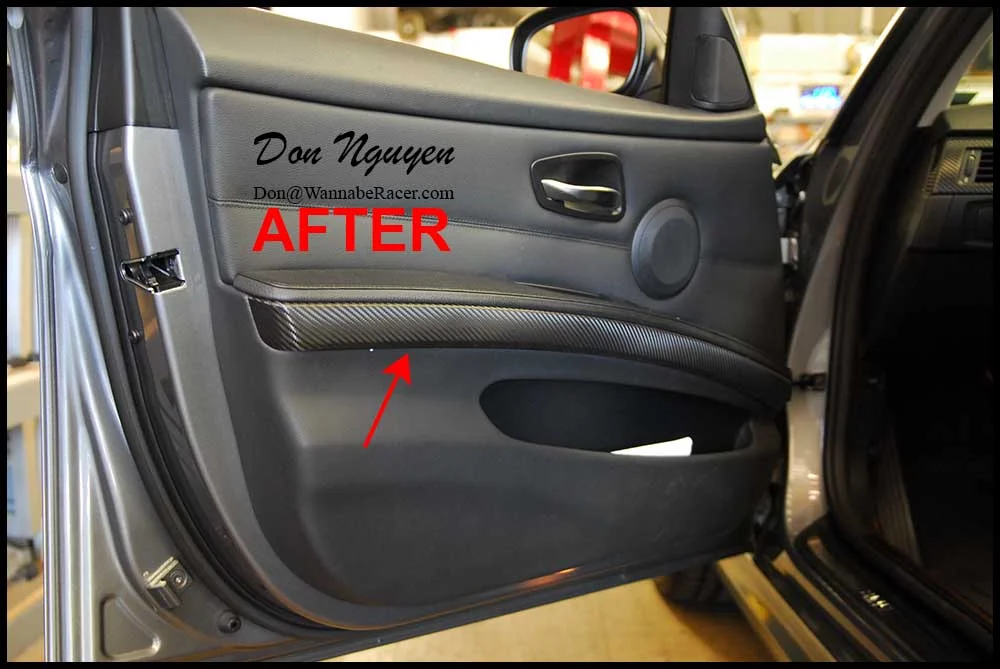 BMW 328i E90 Sedan Gloss Carbon Fiber Vinyl Interior Car Wrap