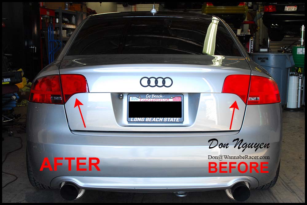 Audi A4 B7 Sedan - Black Roof and Tinted/Smoked Tail Lights Vinyl Wrap — WANNABERACER WRAPS