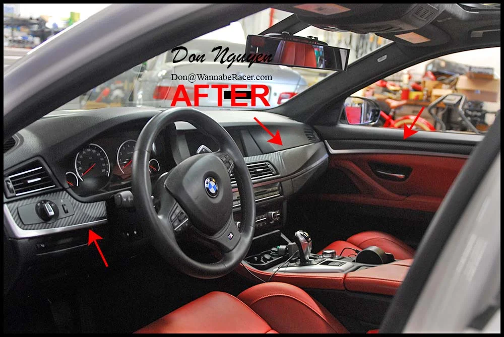 BMW BMW M5 F10 Sedan Matte Carbon Fiber Interior Car Vinyl Wrap