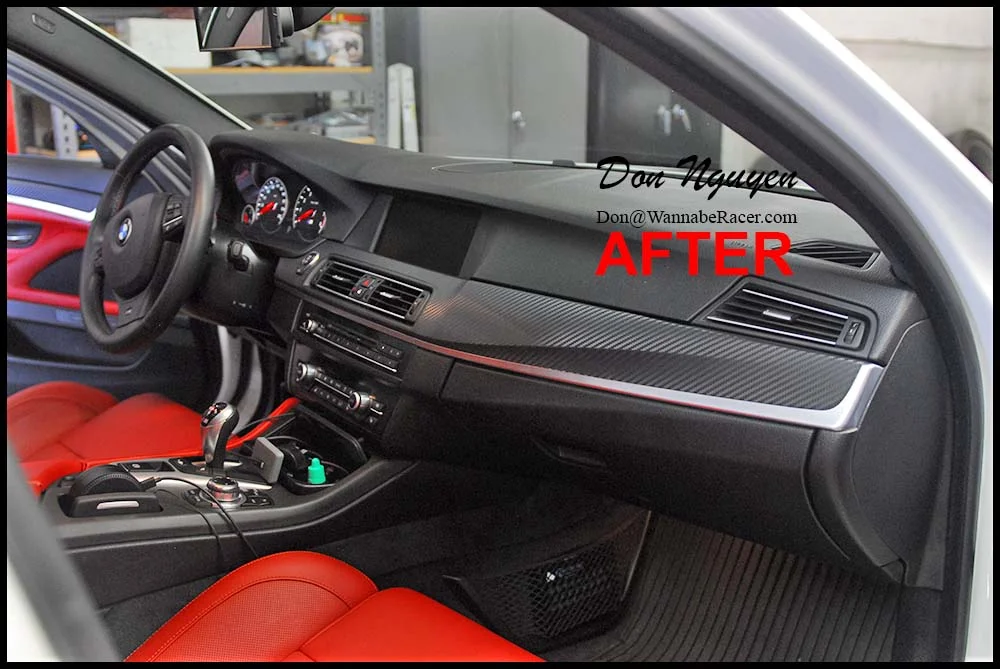 BMW BMW M5 F10 Sedan Matte Carbon Fiber Interior Car Vinyl Wrap