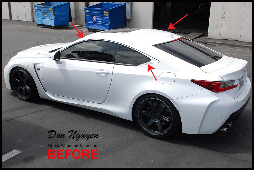Lexus Rc F Coupe Gloss Black Vinyl Roof And Trim Wrap And Plasti