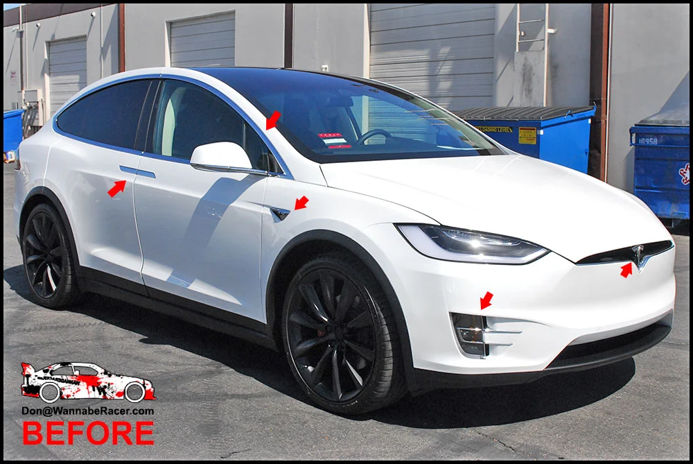 Tesla Model X Suv Gloss Black Complete Chrome Delete