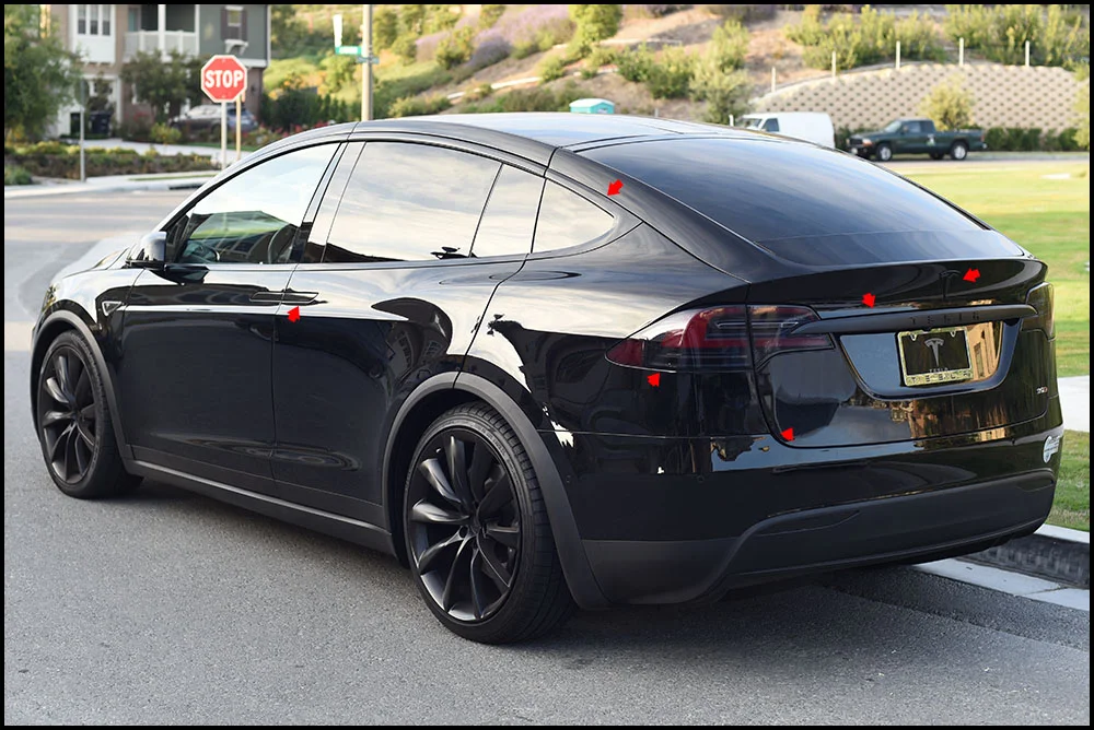 Tesla Model X SUV Tinted / Smoked Head and Tail Lights Vinyl Car Wrap