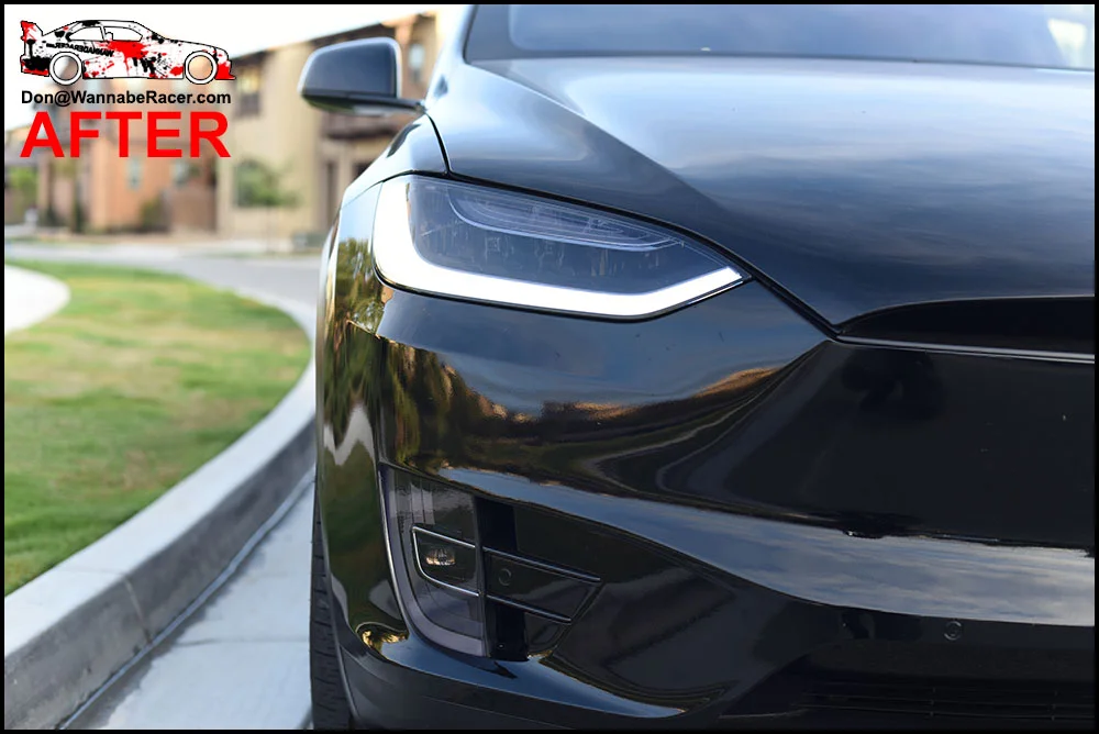 Tesla Model X SUV Tinted / Smoked Head and Tail Lights Vinyl Car Wrap
