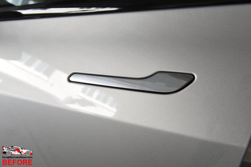 Tesla Model 3 Sedan Gloss Silver Door Handles Vinyl Car Wrap
