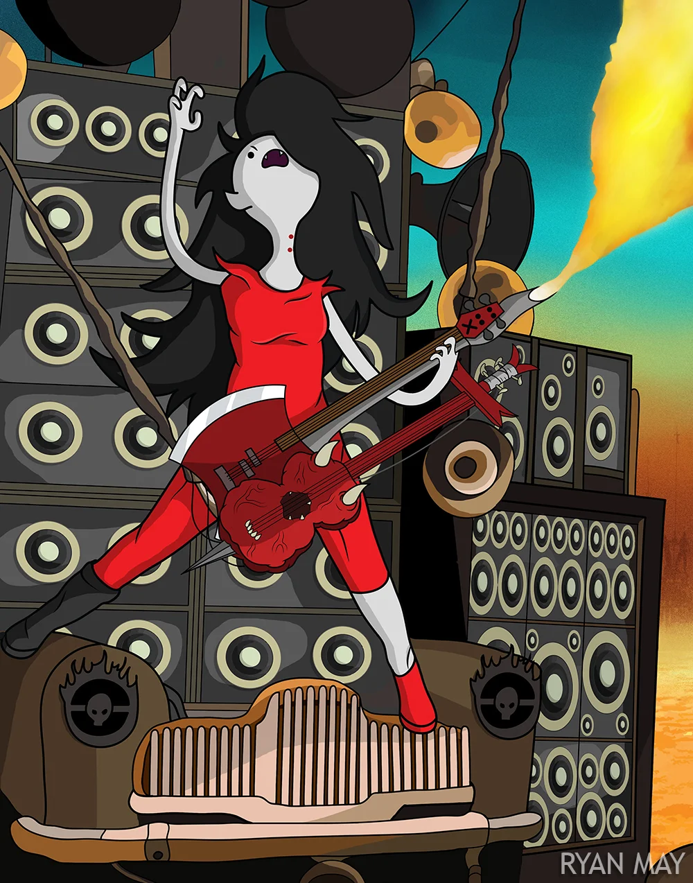 Mad Max v. Adventure Time: THE FLAMETHROWING GUITAR