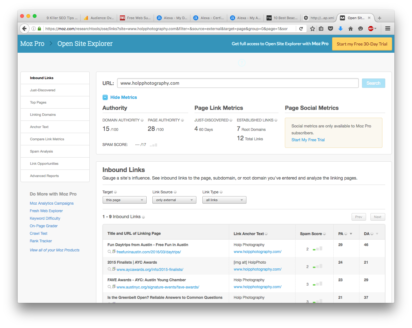 MOZ - Open Site Explorer