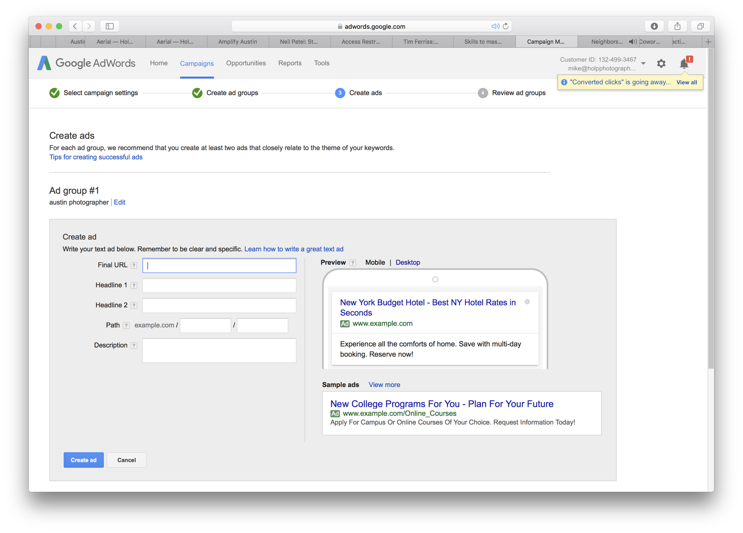 Google Adwords - Ad Design