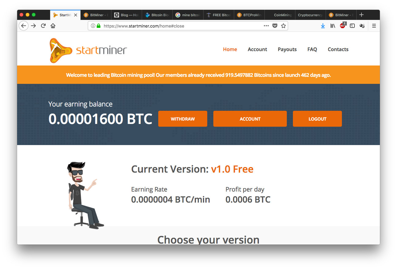 bitcoin mining website free