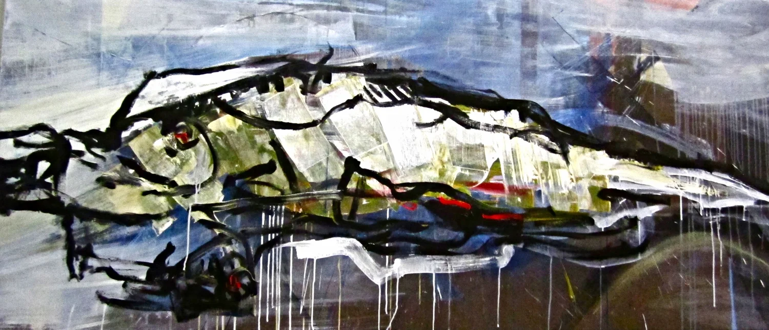 Devotion, 300x100 cm, acrylic on canvas