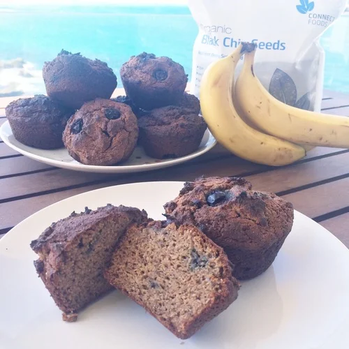 Paleo Banana & Blueberry Muffins