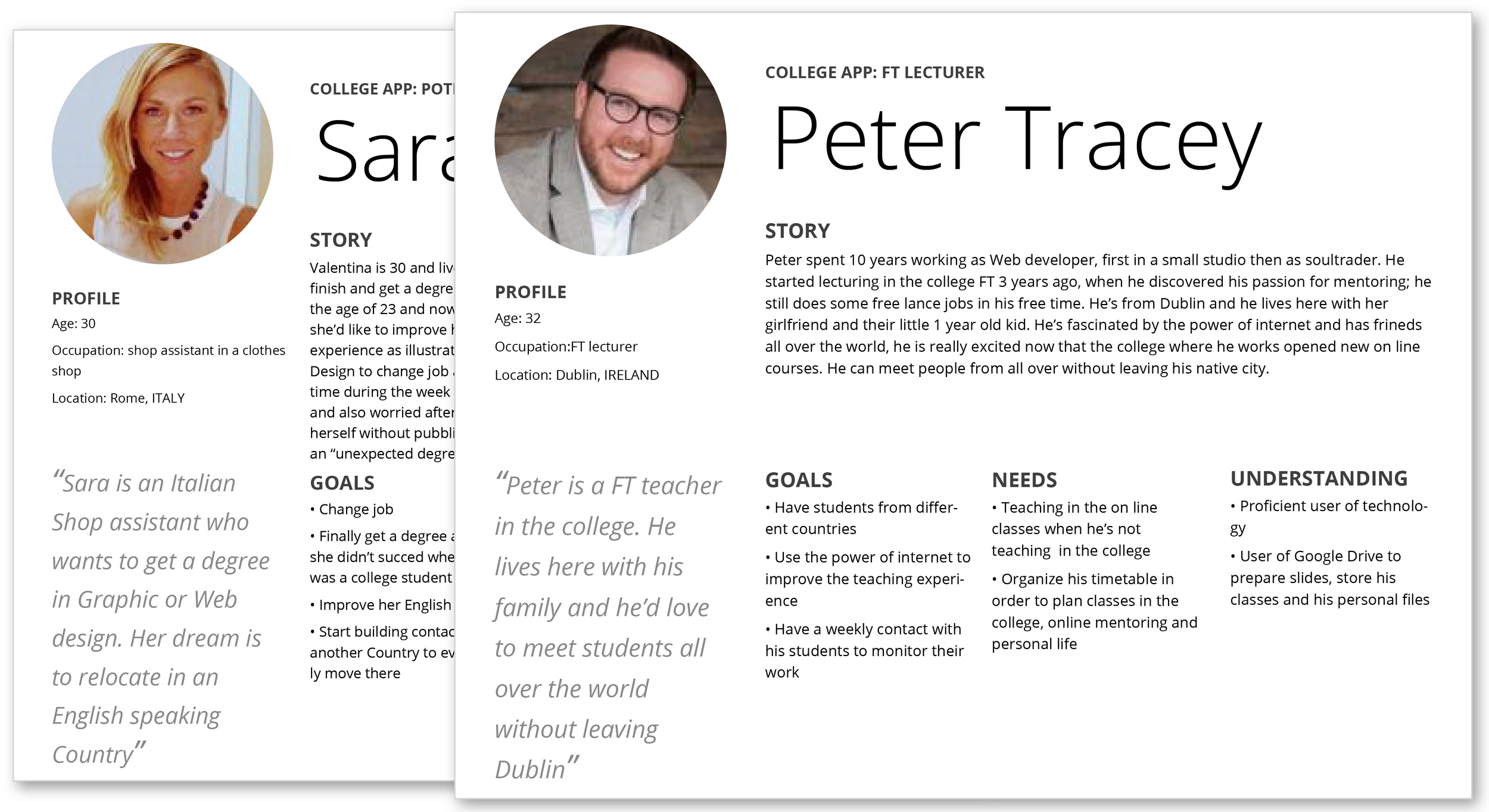Personas and scenarios (Adobe Illustrator)