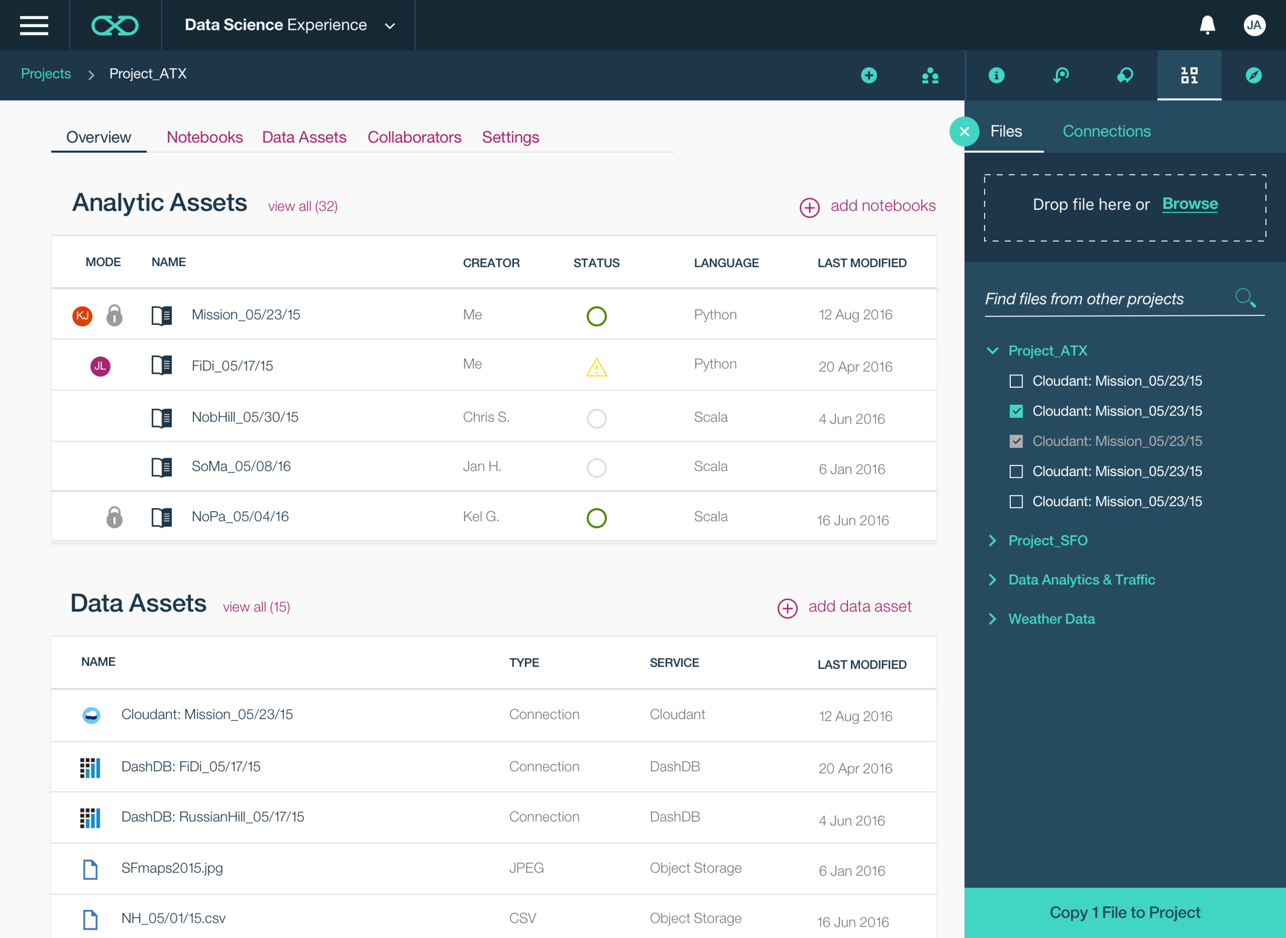 Project page and 'add data flow' tab opened on the right in the maker palette