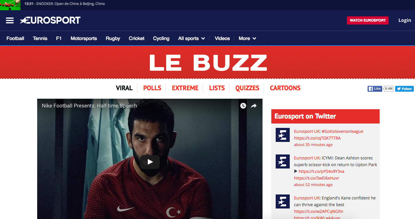 We picked up some media traction with EuroSport...