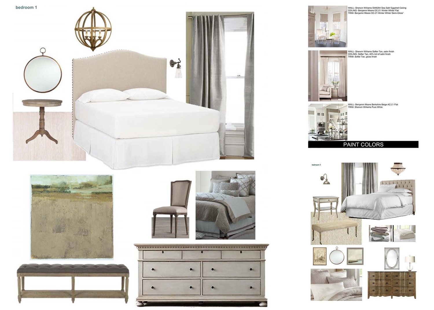 Samples from a Master Bedroom Furnishing and Layout Packet