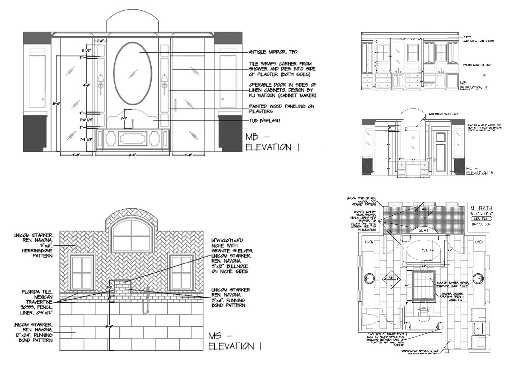 Tile and Cabinetry Design and Specifications
