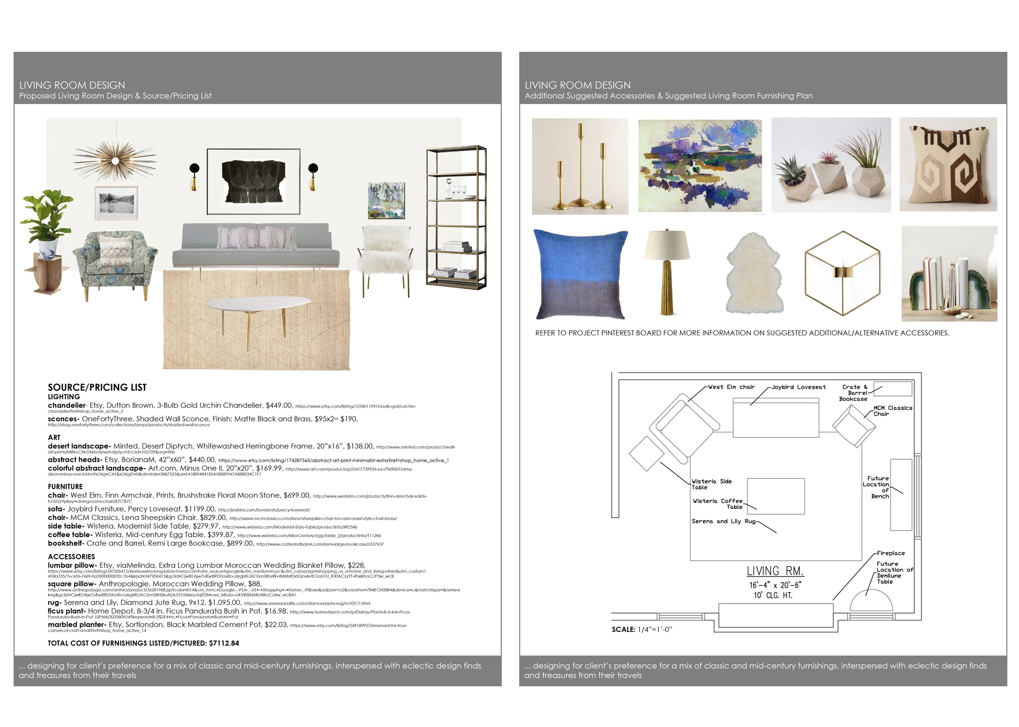 Living Room Master Plan, Furnishings