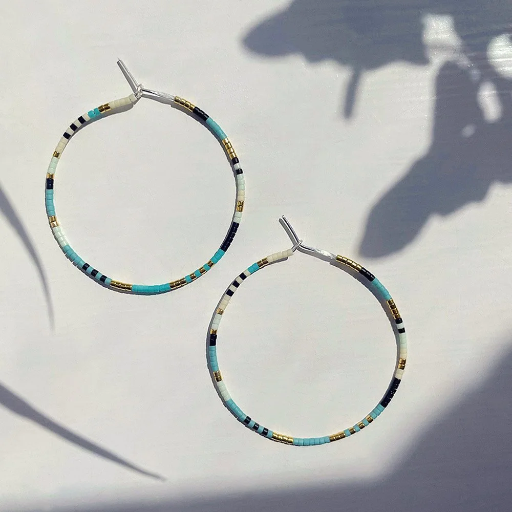 Aqua Miyuki beaded hoops sterling silver Lindsay McDonagh.jpg
