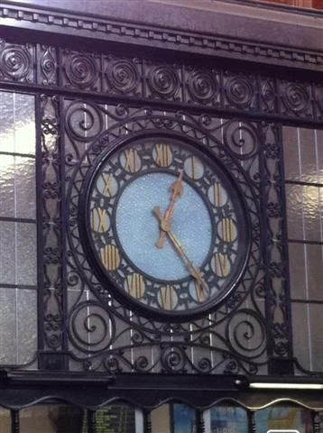 This is the clock in the Verviers train station.