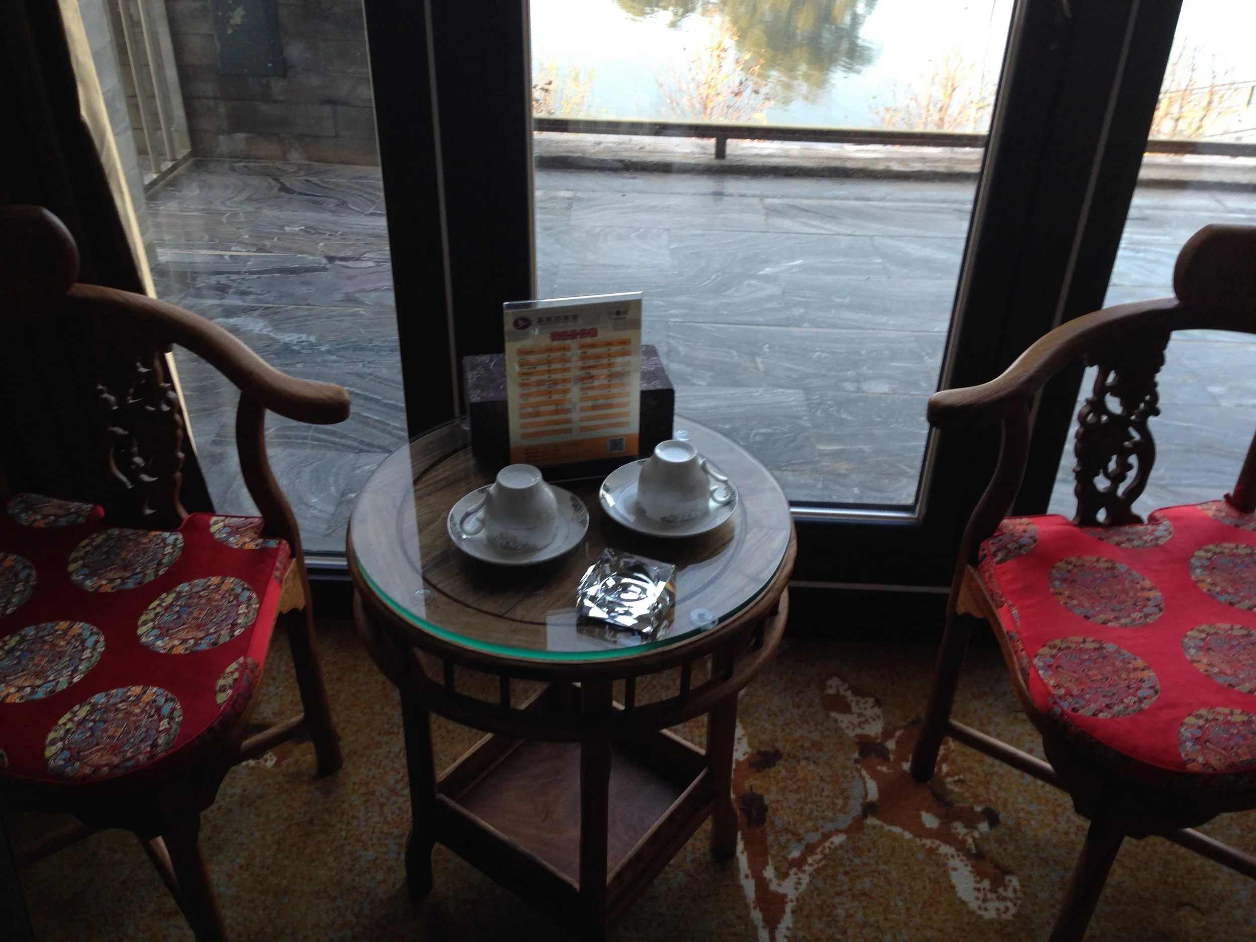 Seating area in the room.
