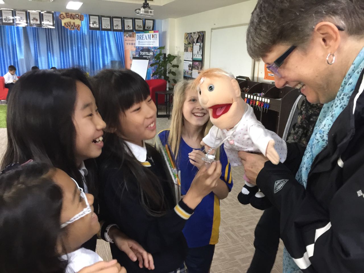 Even the big kids liked the baby.