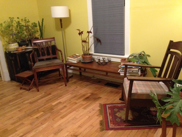 The painted living room, thanks to Kate, Paul and Anthea.
