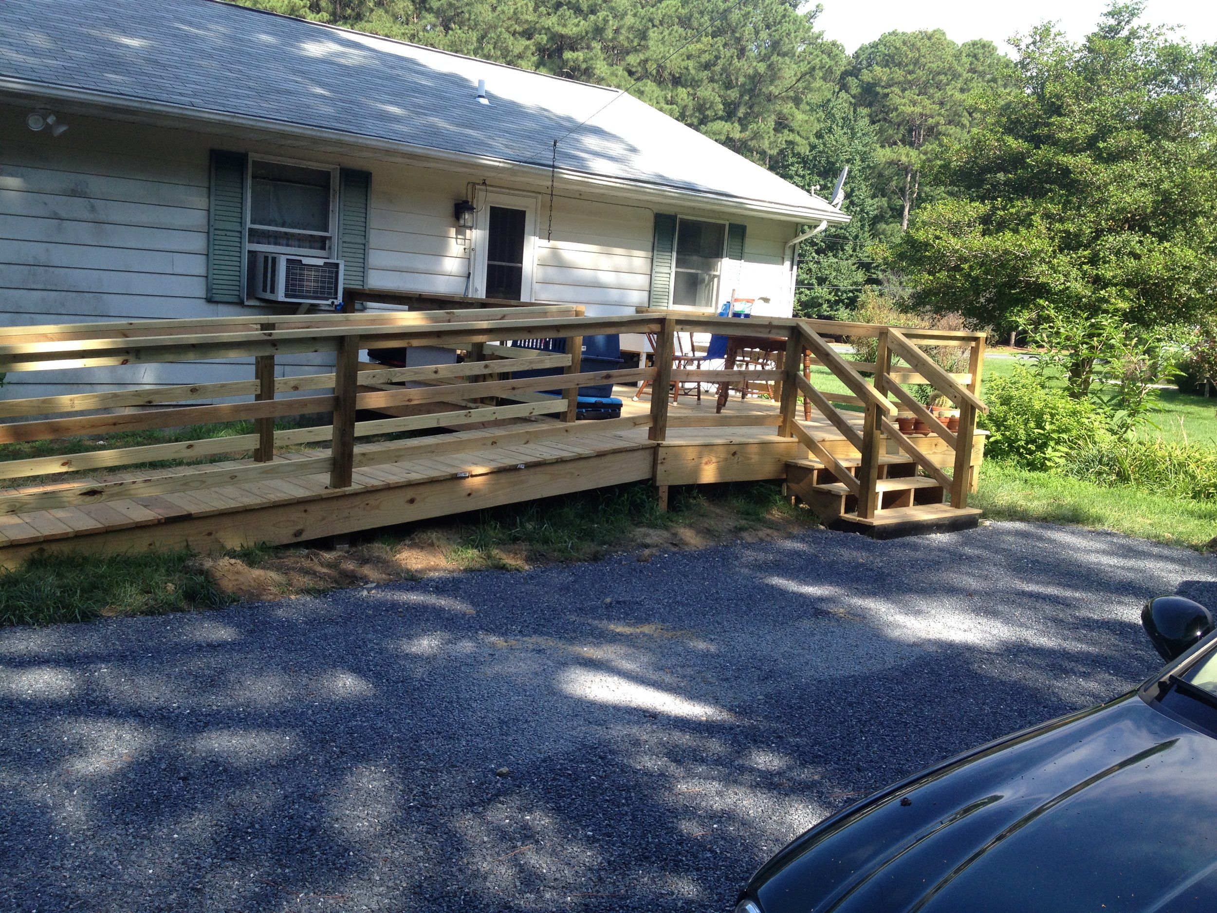  Recently completed deck and ramp. 