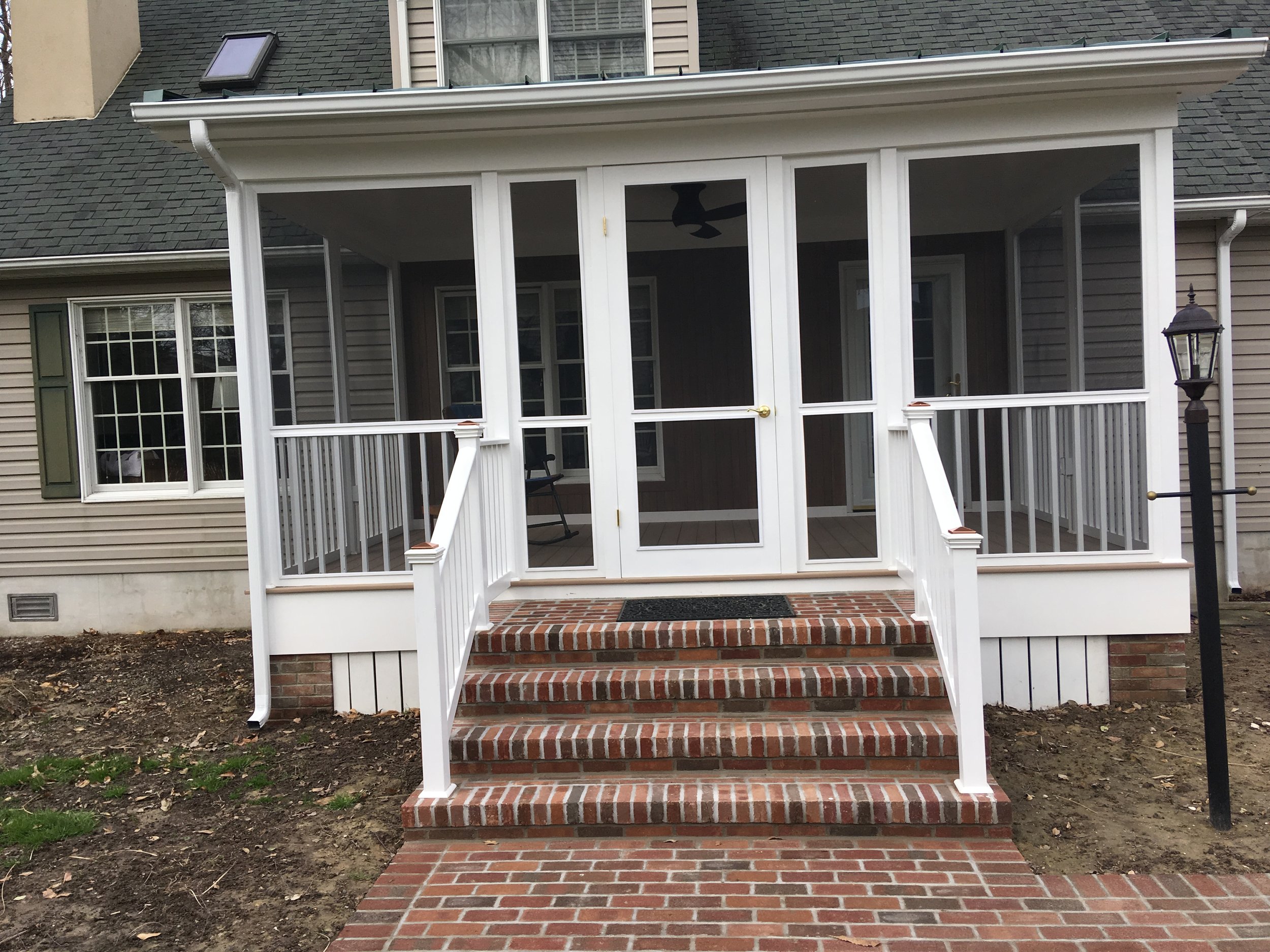  Porch recently finished with all maintenance free material 