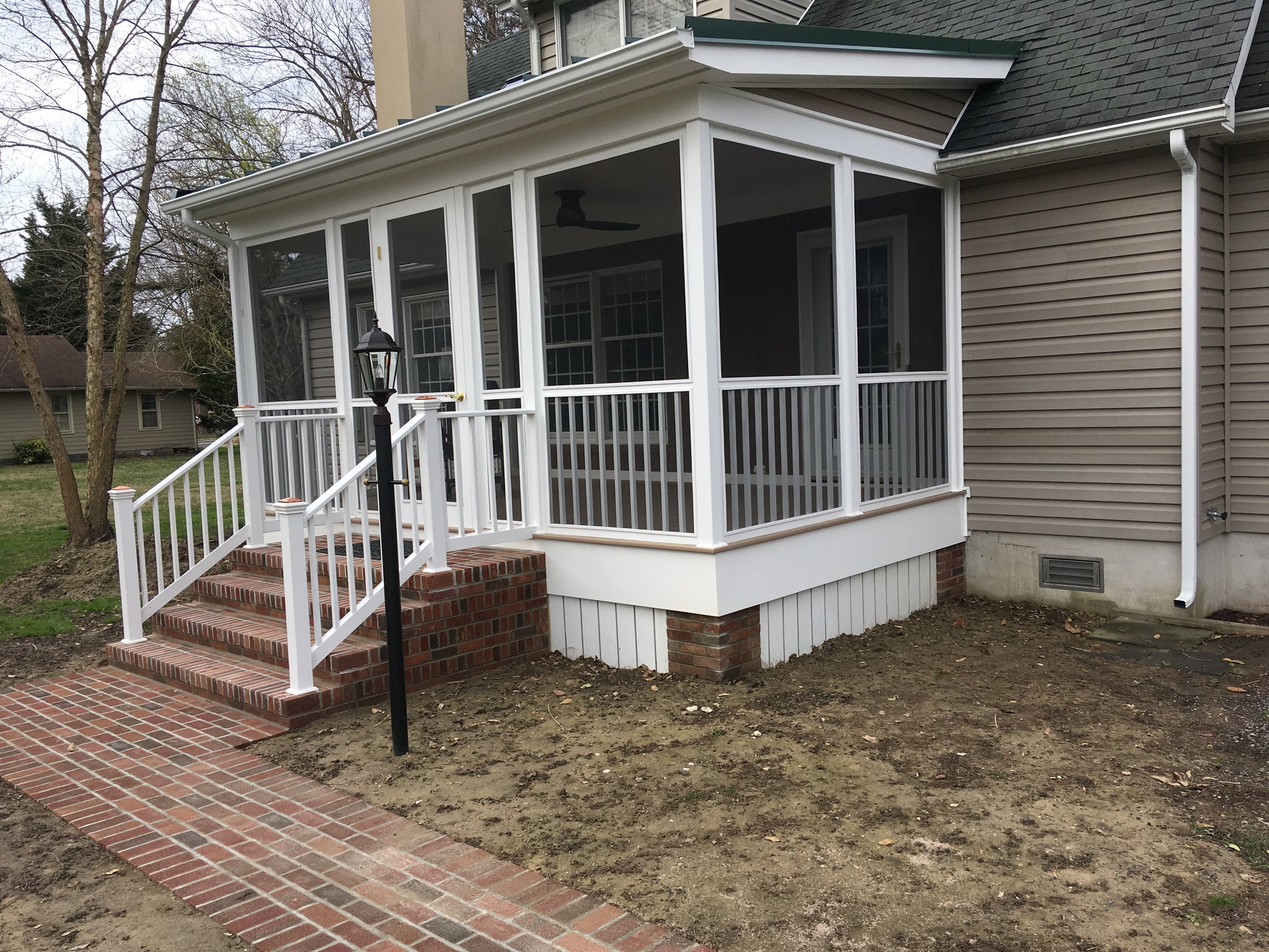  Porch recently finished with all maintenance free material. 