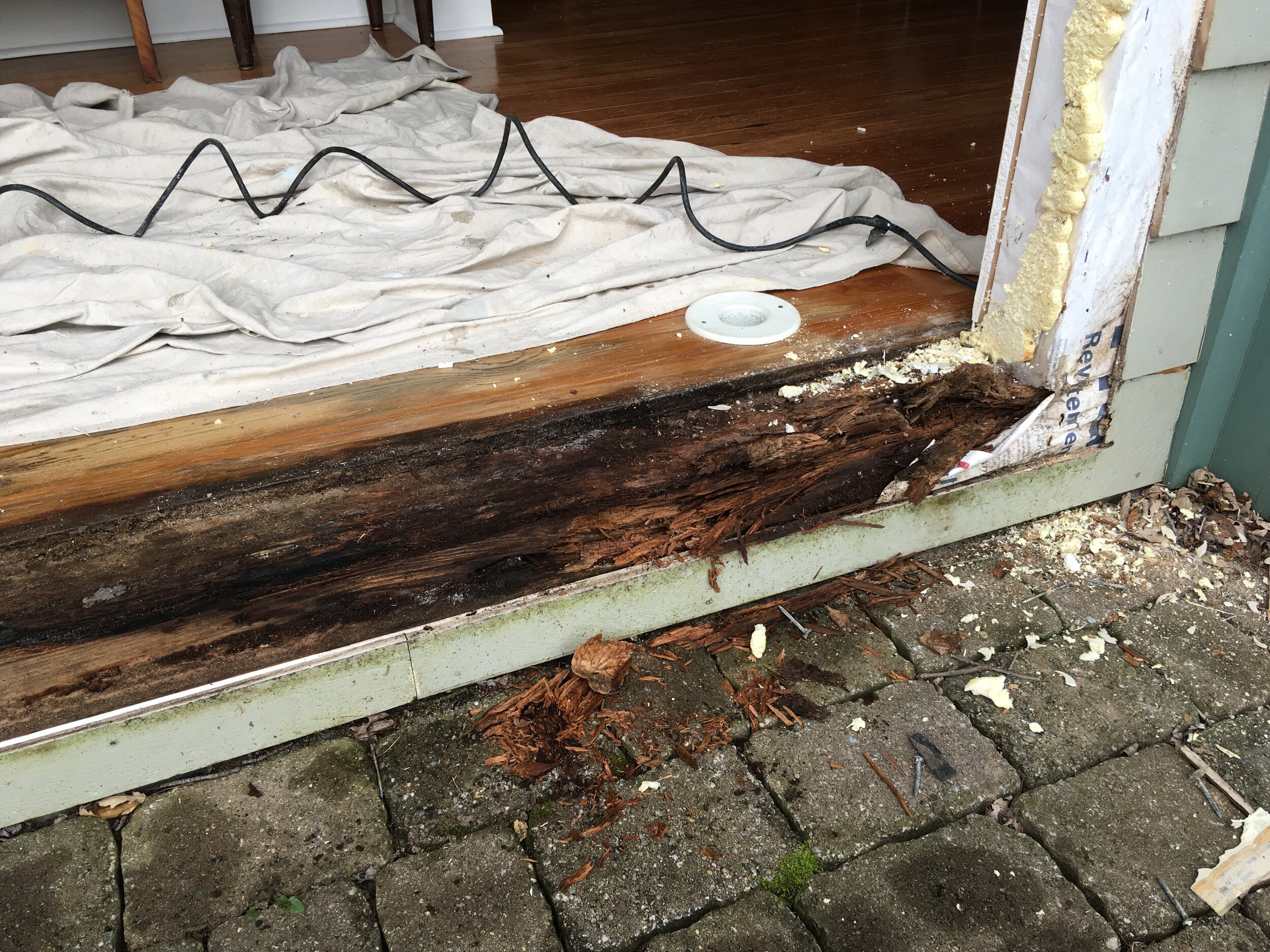  A large door needed to be replaced due to the fact that it was leaking and causing rotting. 