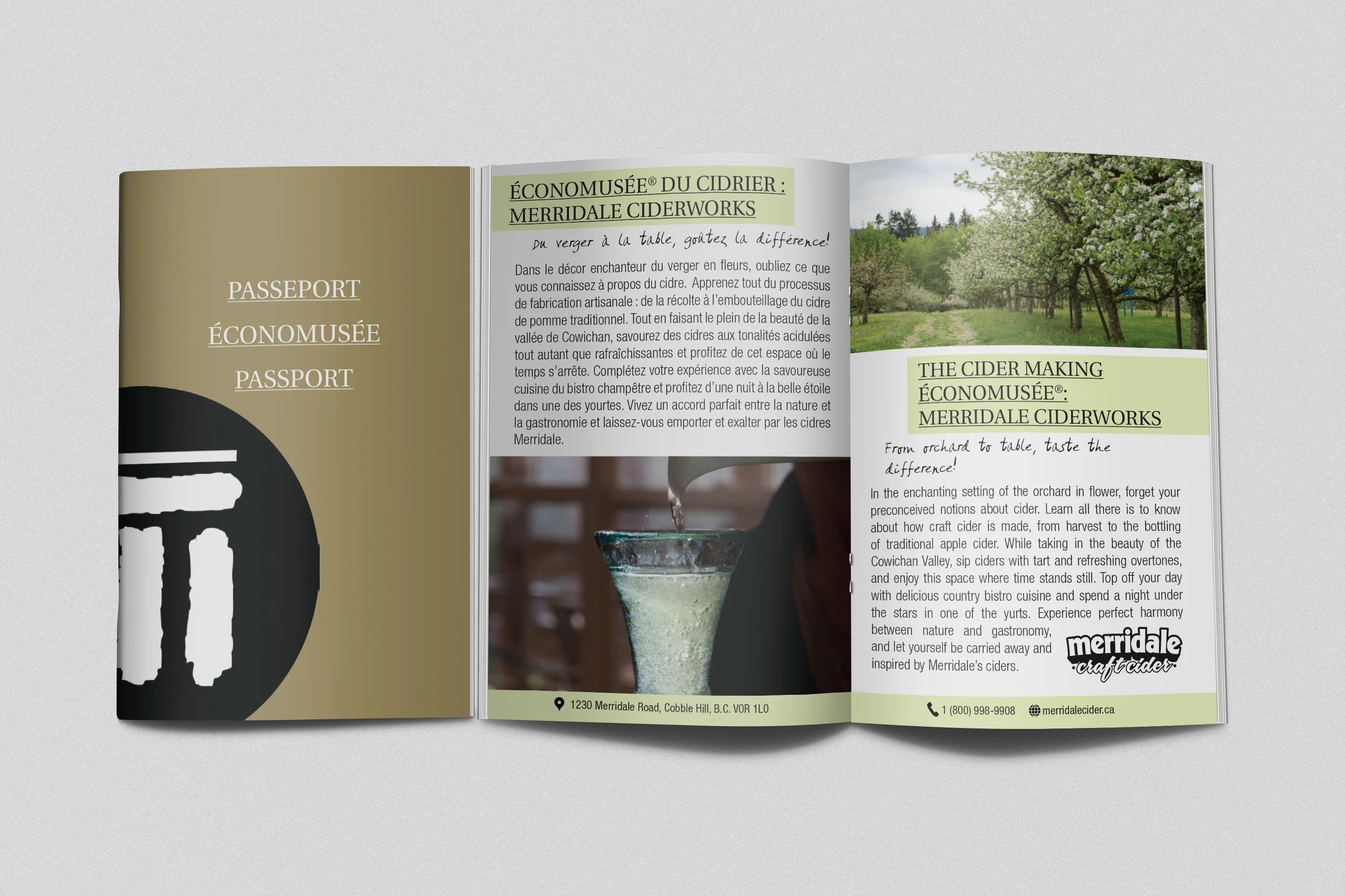 Under the direction of marketing firm Maestra, we designed this bilingual passport showcasing 9 Économusée members right here in B.C. as well as a logo-based stamp for each location.