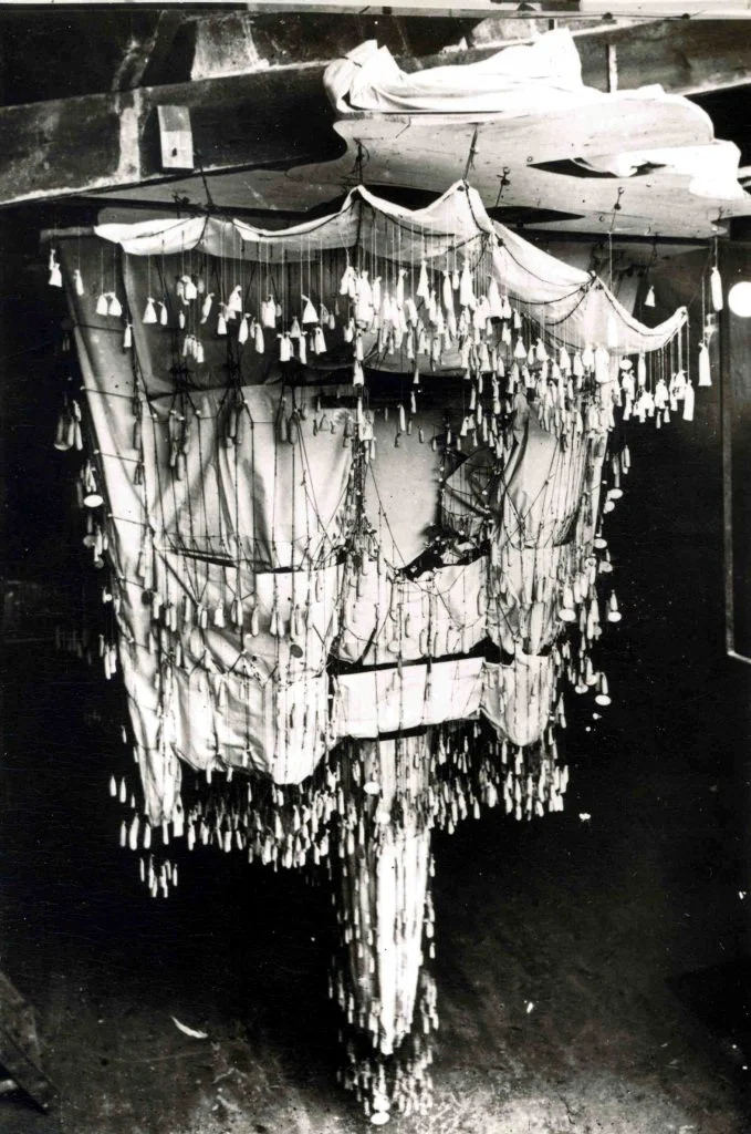 An inverted model of Gaudí’s unfinished Colònia Güell church, which has all the components of a parametric model. He also used this experimental method to design the Sagrada Família. Photo credit: The Expiatory Church of the Sagrada Família.