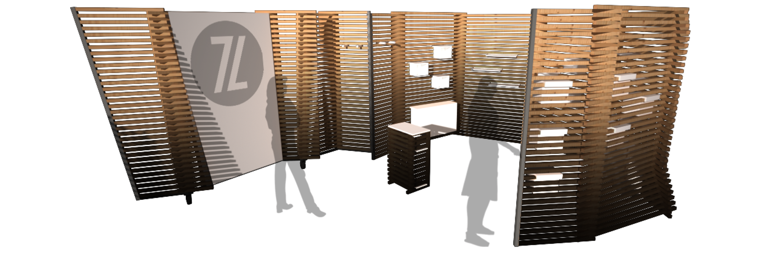 The pods were designed using algorithms which were originally prototyped for the Otherworld Effigy earlier this year, using the intersection points between horizontal members to create an undulating overall shape.