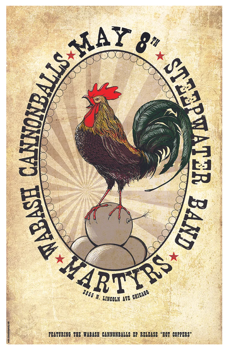 Wabash Cannonballs and Steepwater Band Gig Poster
