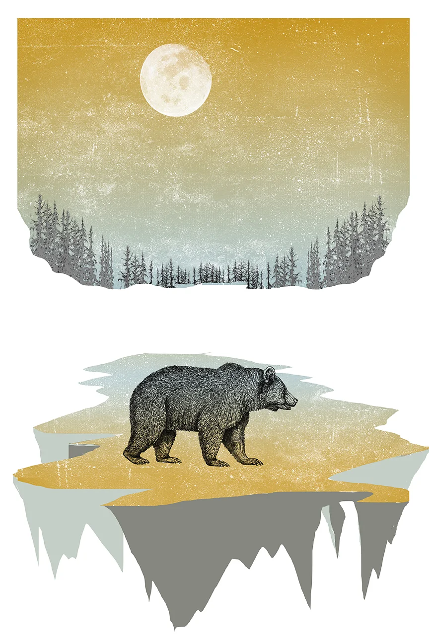 'Glacier Bear' Art Print (Faraway Places Series + Different Colors)