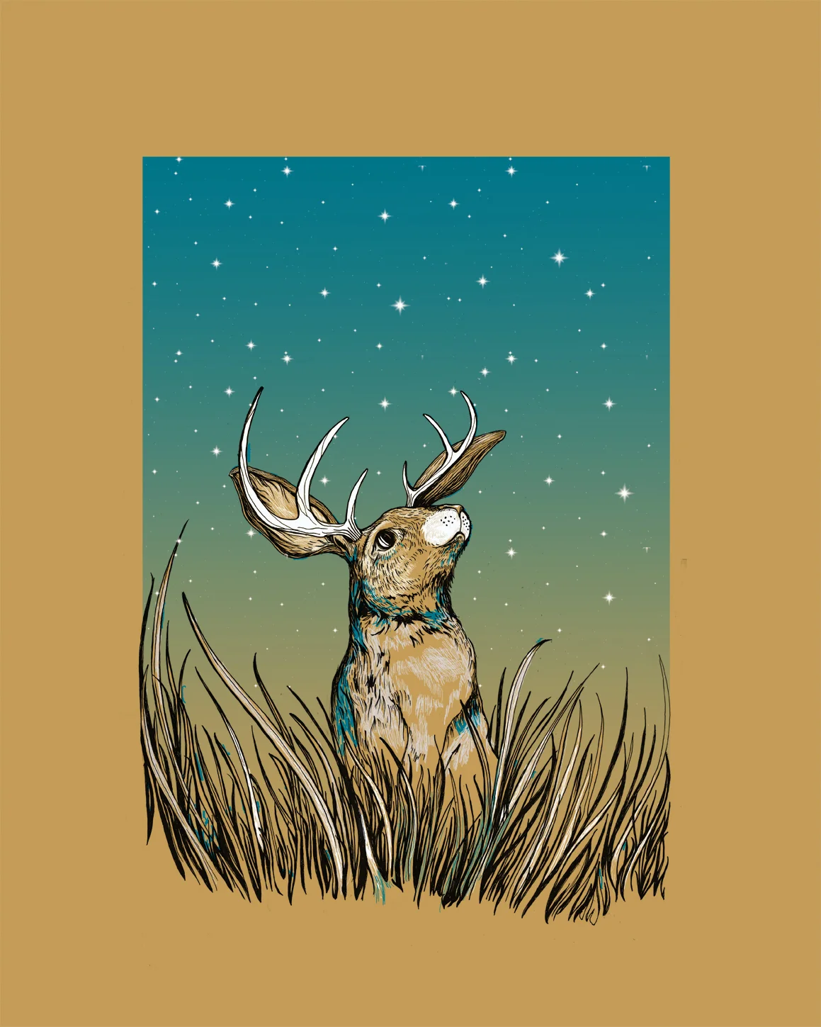Jackalope Art Print (Different Colors)