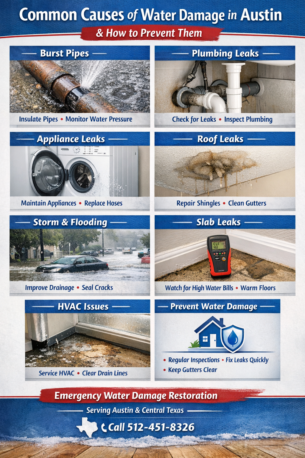 Common Causes of Water Damage in Austin (And How to Prevent Them)