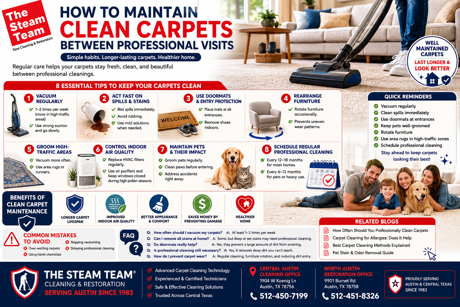 How to Maintain Clean Carpets Between Professional Visits