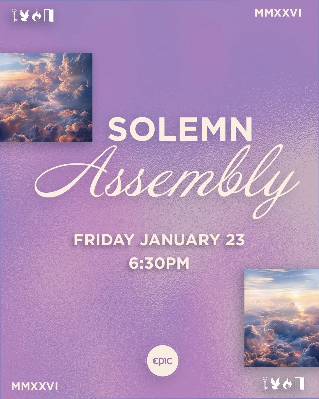 Solemn Assembly Experience

As we conclude our 10-day fast, join us for a Solemn Assembly&mdash;a sacred gathering for worship, prayer, and surrender as we seek God together, with guest speakers Pastor Josh and Pastor Hope Butcher

January 23 | 6:30 