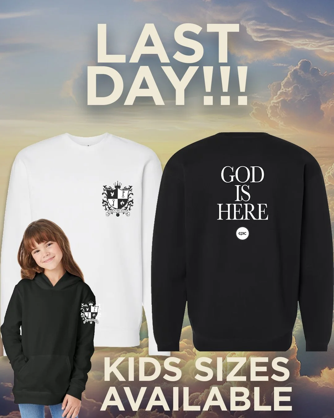 Today&rsquo;s the VERY last day to pre-order your Open Heaven merch 🙌

This collection was personally designed by Pastor Chris, and once pre-orders close, that&rsquo;s it. Don&rsquo;t miss your chance&mdash;and don&rsquo;t forget to grab some for th