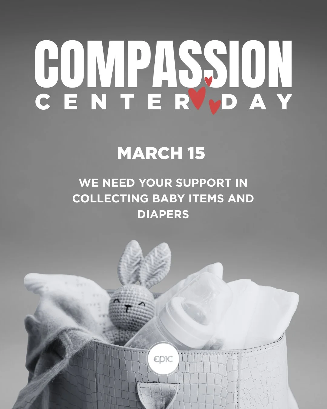 For 60 years, the Compassion Center has been serving families in Southeast Baltimore ❤️

Right now, their greatest need is baby items &mdash; especially diapers in sizes 5, 6, &amp; 7.

Please reach into your heart to give and support.

👉 Bring your